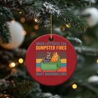 Funny Dumpster Fire Raccoon Christmas Ornament When Life Gives You Dumpster Fires Roast Marshmallows Retro Vintage - Wonder Print Shop