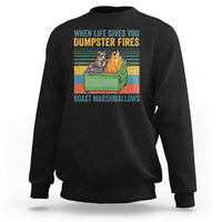 Funny Dumpster Fire Raccoon Sweatshirt When Life Gives You Dumpster Fires Roast Marshmallows Retro Vintage - Wonder Print Shop