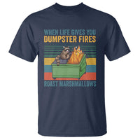 Funny Dumpster Fire Raccoon T Shirt When Life Gives You Dumpster Fires Roast Marshmallows Retro Vintage - Wonder Print Shop