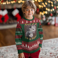 Funny Opossum Ugly Christmas Sweater First Of All I'm A Delight - Wonder Print Shop