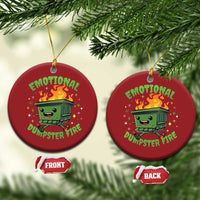 Emotional Dumpster Fire Christmas Ornament Funny Mental Health Retro Groovy - Wonder Print Shop