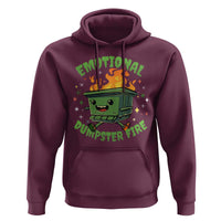 Emotional Dumpster Fire Hoodie Funny Mental Health Retro Groovy - Wonder Print Shop