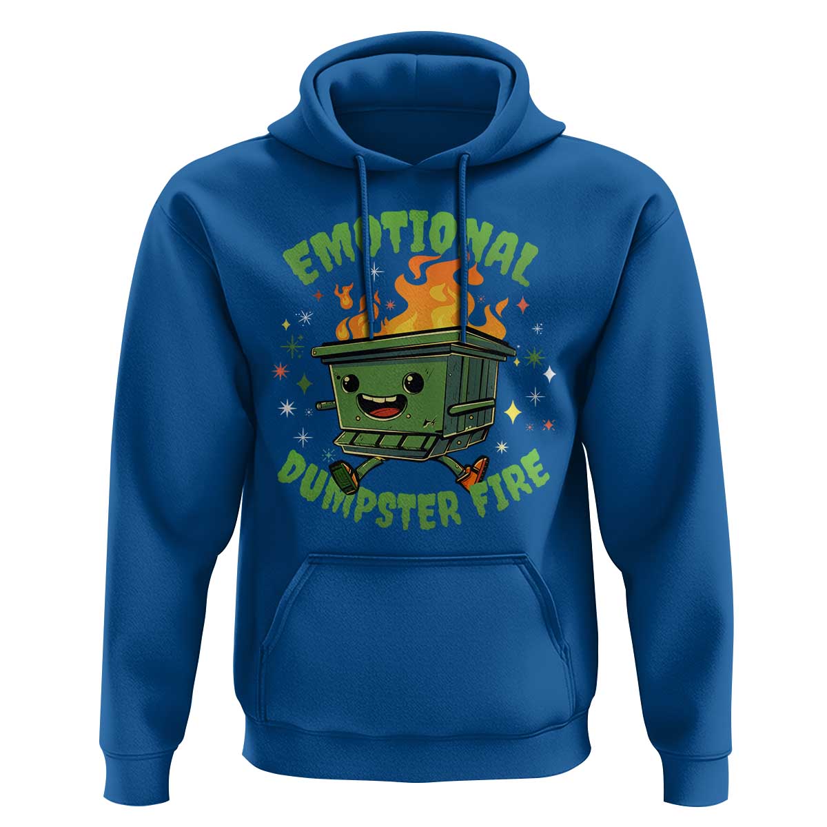 Emotional Dumpster Fire Hoodie Funny Mental Health Retro Groovy - Wonder Print Shop