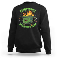 Emotional Dumpster Fire Sweatshirt Funny Mental Health Retro Groovy - Wonder Print Shop