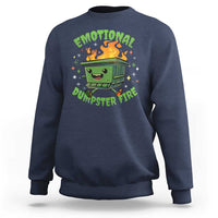 Emotional Dumpster Fire Sweatshirt Funny Mental Health Retro Groovy - Wonder Print Shop