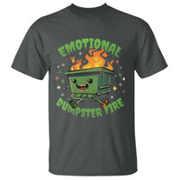 Emotional Dumpster Fire T Shirt Funny Mental Health Retro Groovy - Wonder Print Shop