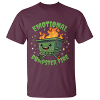 Emotional Dumpster Fire T Shirt Funny Mental Health Retro Groovy - Wonder Print Shop