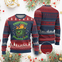 Emotional Dumpster Fire Ugly Christmas Sweater Funny Mental Health Retro Groovy - Wonder Print Shop