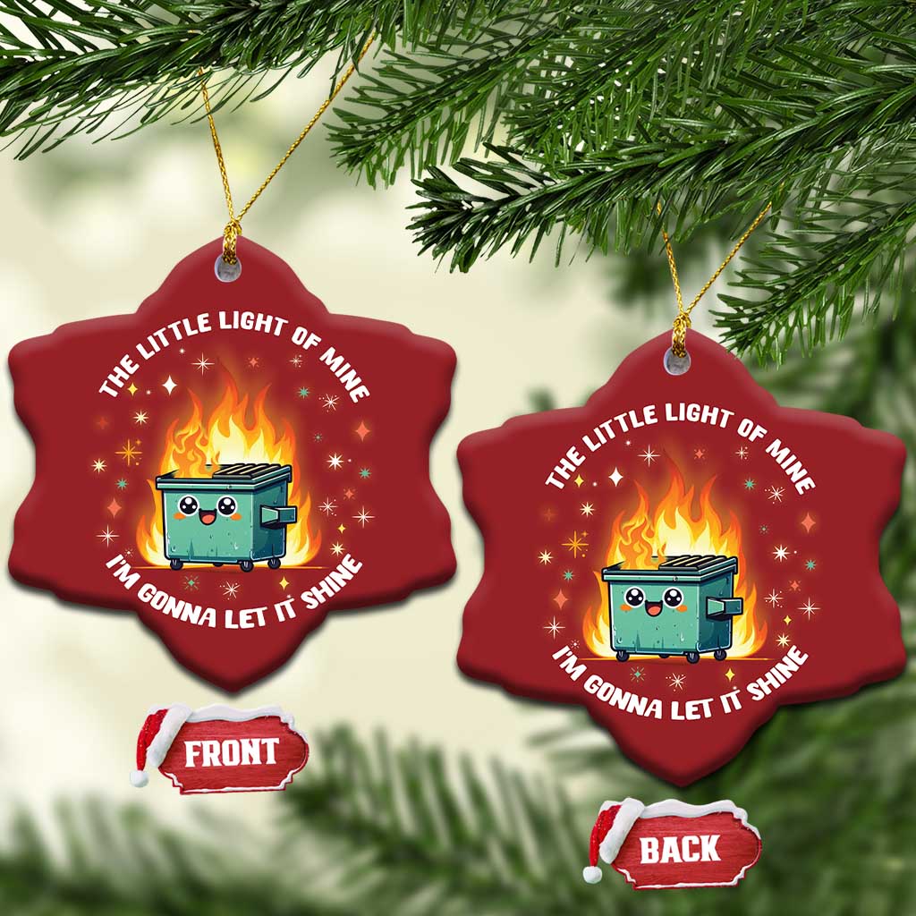 Groovy Dumpster Fire Christmas Ornament The Little Light Of Mine I'm Gonna Let It Shine - Wonder Print Shop