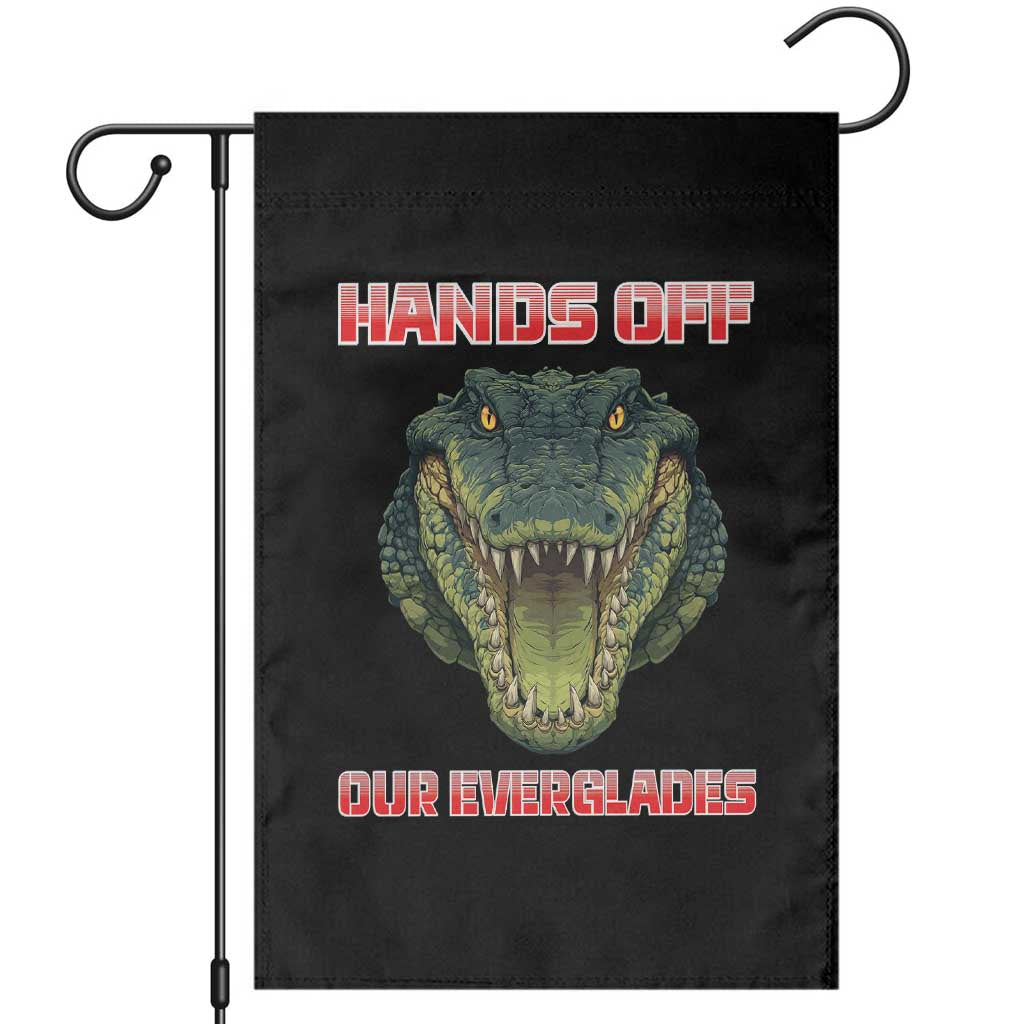 Hands Off Our Everglades Garden Flag Fierce Alligator Protest - Wonder Print Shop