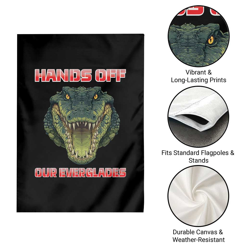 Hands Off Our Everglades Garden Flag Fierce Alligator Protest - Wonder Print Shop