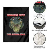 Hands Off Our Everglades Garden Flag Fierce Alligator Protest - Wonder Print Shop