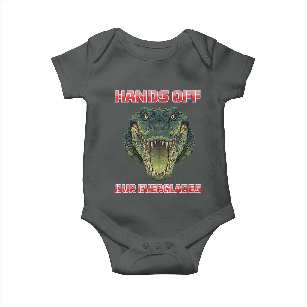 Hands Off Our Everglades Baby Onesie Fierce Alligator Protest - Wonder Print Shop