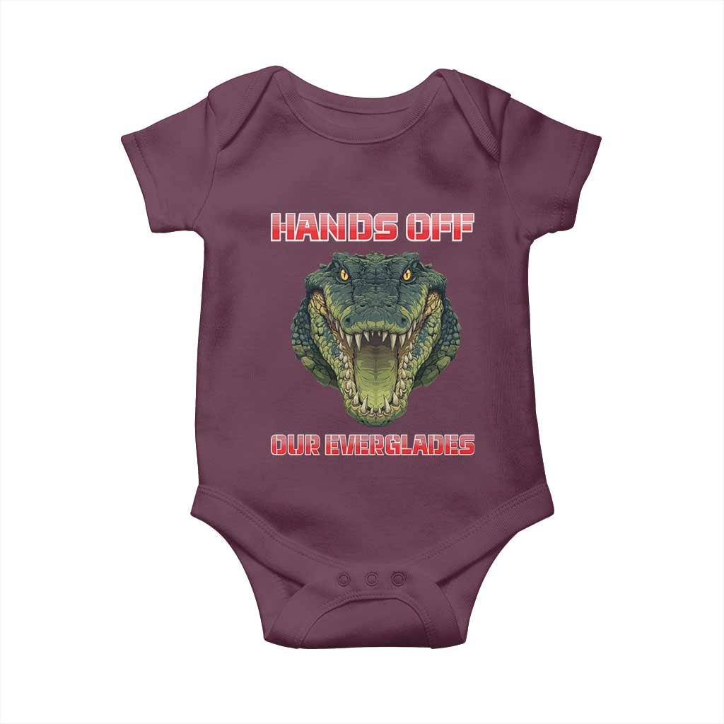 Hands Off Our Everglades Baby Onesie Fierce Alligator Protest - Wonder Print Shop