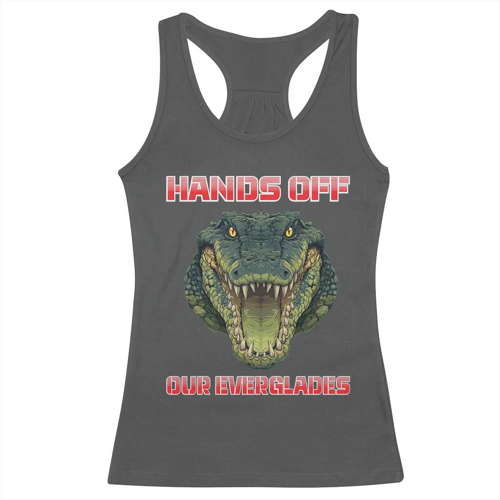 Hands Off Our Everglades Racerback Tank Top Fierce Alligator Protest - Wonder Print Shop
