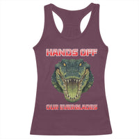 Hands Off Our Everglades Racerback Tank Top Fierce Alligator Protest - Wonder Print Shop