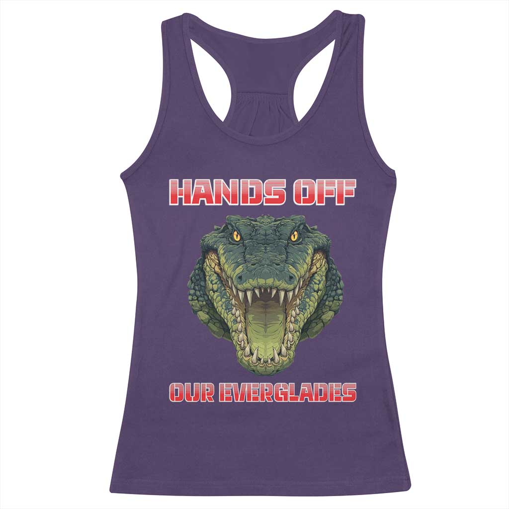 Hands Off Our Everglades Racerback Tank Top Fierce Alligator Protest - Wonder Print Shop