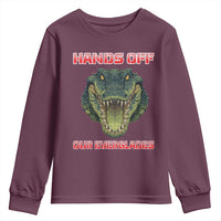 Hands Off Our Everglades Youth Sweatshirt Fierce Alligator Protest - Wonder Print Shop
