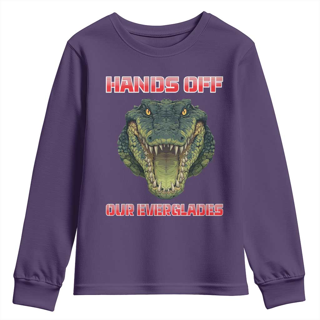 Hands Off Our Everglades Youth Sweatshirt Fierce Alligator Protest - Wonder Print Shop