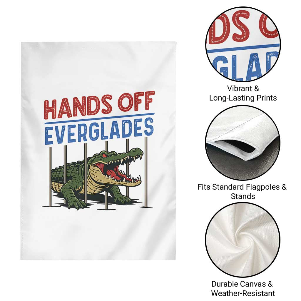 Hands Off Everglades Garden Flag Alligator Protest - Wonder Print Shop