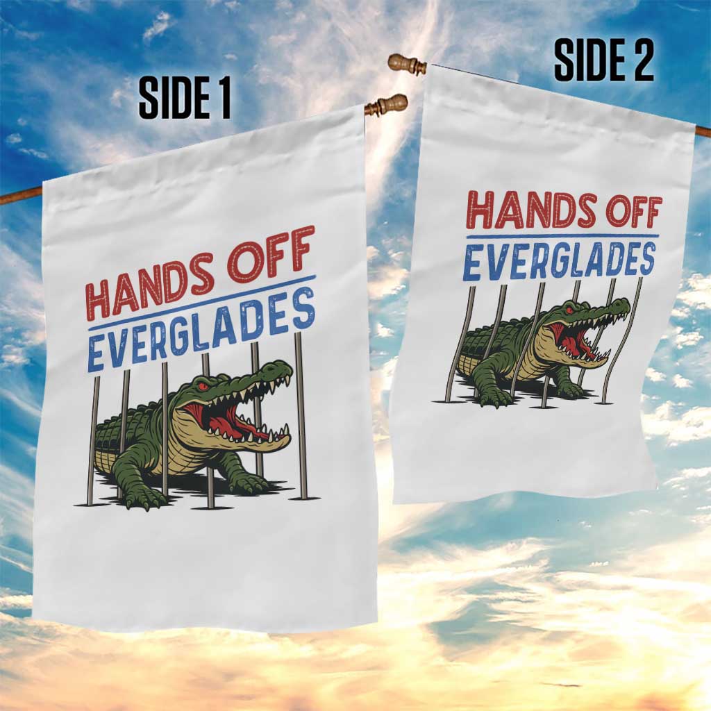 Hands Off Everglades Garden Flag Alligator Protest - Wonder Print Shop