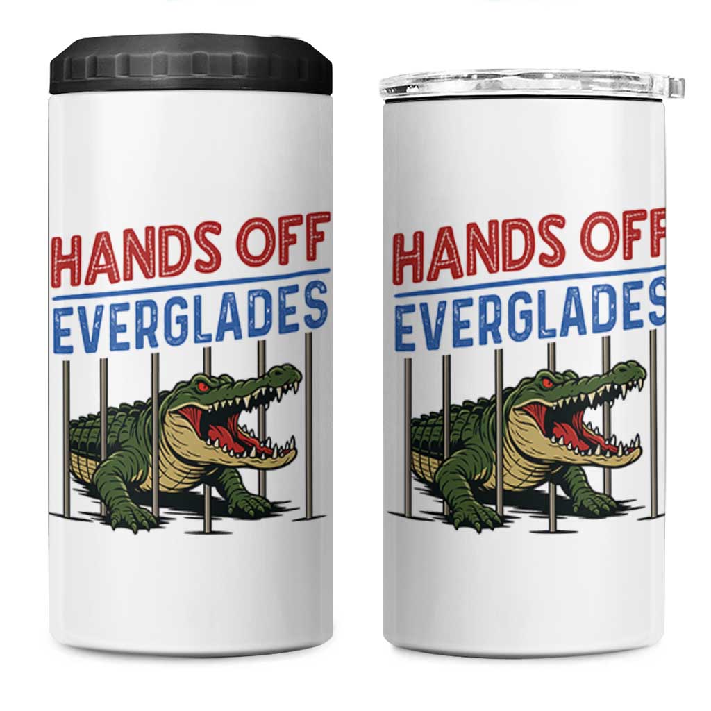 Hands Off Everglades 4 in 1 Can Cooler Tumbler Alligator Protest - Wonder Print Shop