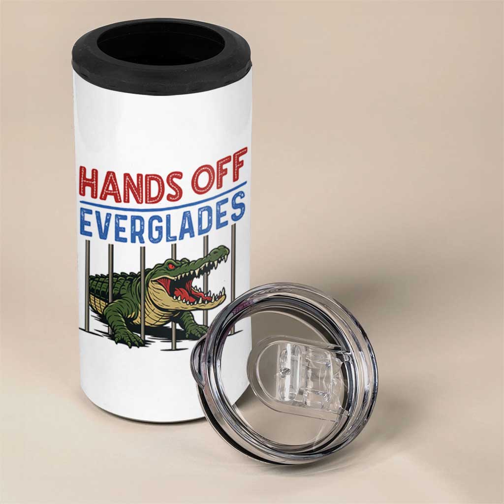 Hands Off Everglades 4 in 1 Can Cooler Tumbler Alligator Protest - Wonder Print Shop