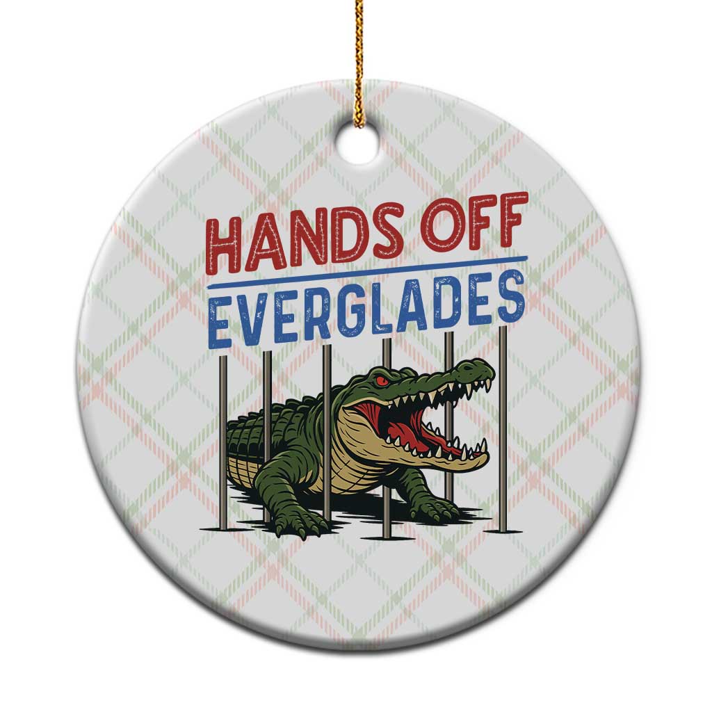 Hands Off Everglades Ceramic Ornament Alligator Protest - Wonder Print Shop