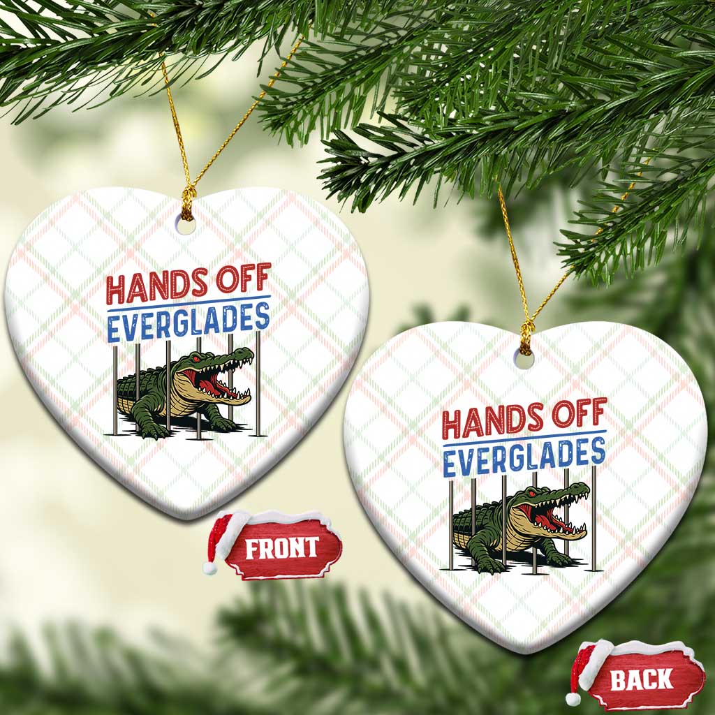 Hands Off Everglades Ceramic Ornament Alligator Protest - Wonder Print Shop