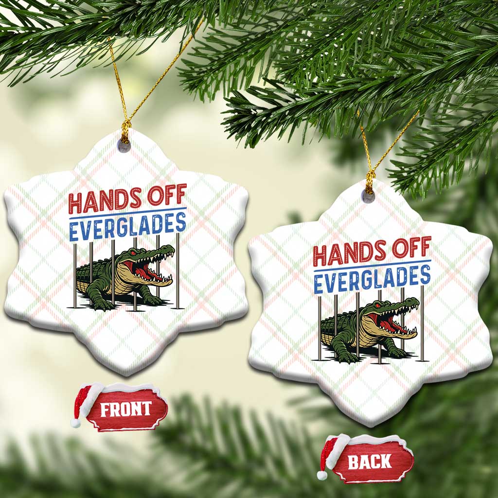 Hands Off Everglades Ceramic Ornament Alligator Protest - Wonder Print Shop