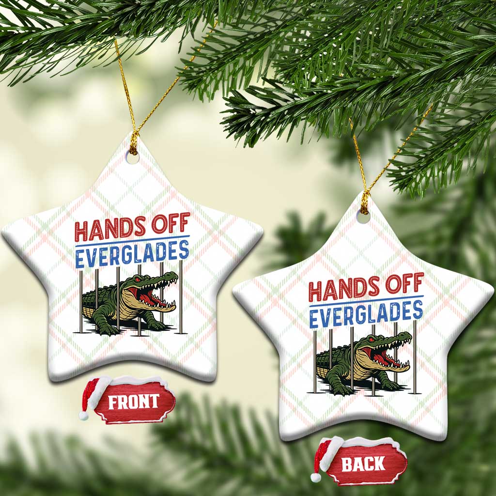 Hands Off Everglades Ceramic Ornament Alligator Protest - Wonder Print Shop