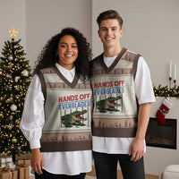 Hands Off Everglades V-Neck Knit Sweater Vest Alligator Protest - Wonder Print Shop