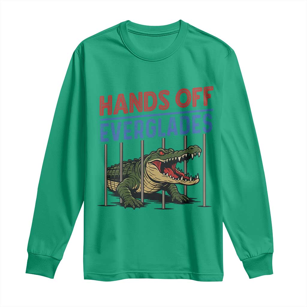 Hands Off Everglades Long Sleeve Shirt Alligator Protest - Wonder Print Shop