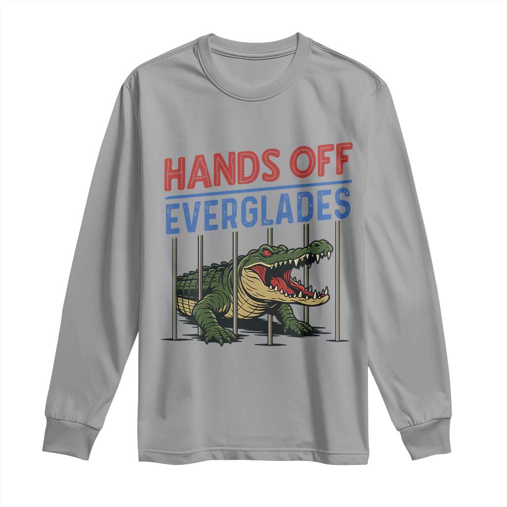 Hands Off Everglades Long Sleeve Shirt Alligator Protest - Wonder Print Shop