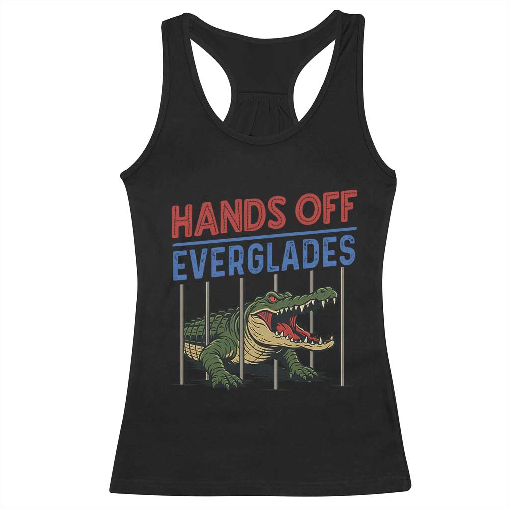 Hands Off Everglades Racerback Tank Top Alligator Protest - Wonder Print Shop