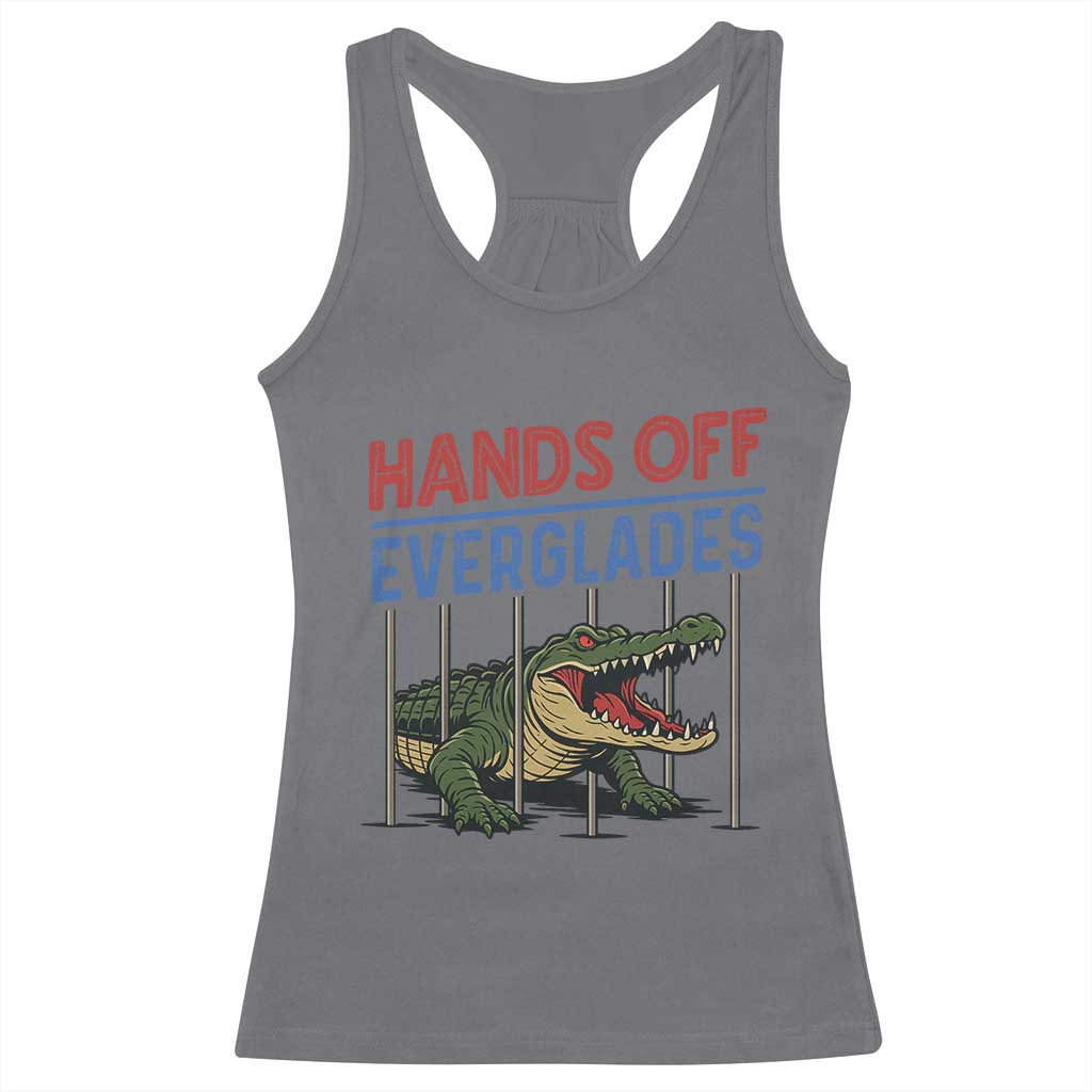 Hands Off Everglades Racerback Tank Top Alligator Protest - Wonder Print Shop