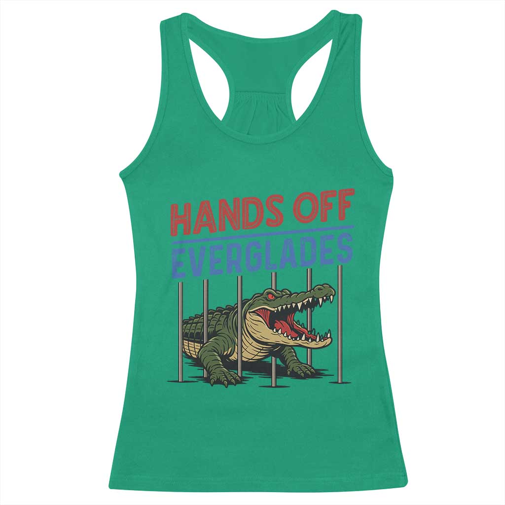 Hands Off Everglades Racerback Tank Top Alligator Protest - Wonder Print Shop