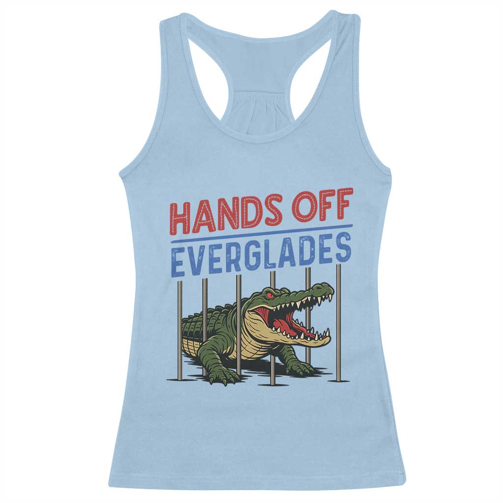 Hands Off Everglades Racerback Tank Top Alligator Protest - Wonder Print Shop