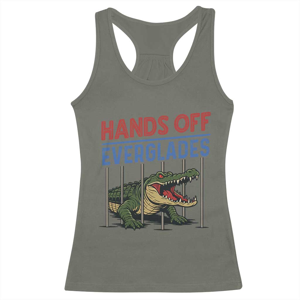 Hands Off Everglades Racerback Tank Top Alligator Protest - Wonder Print Shop