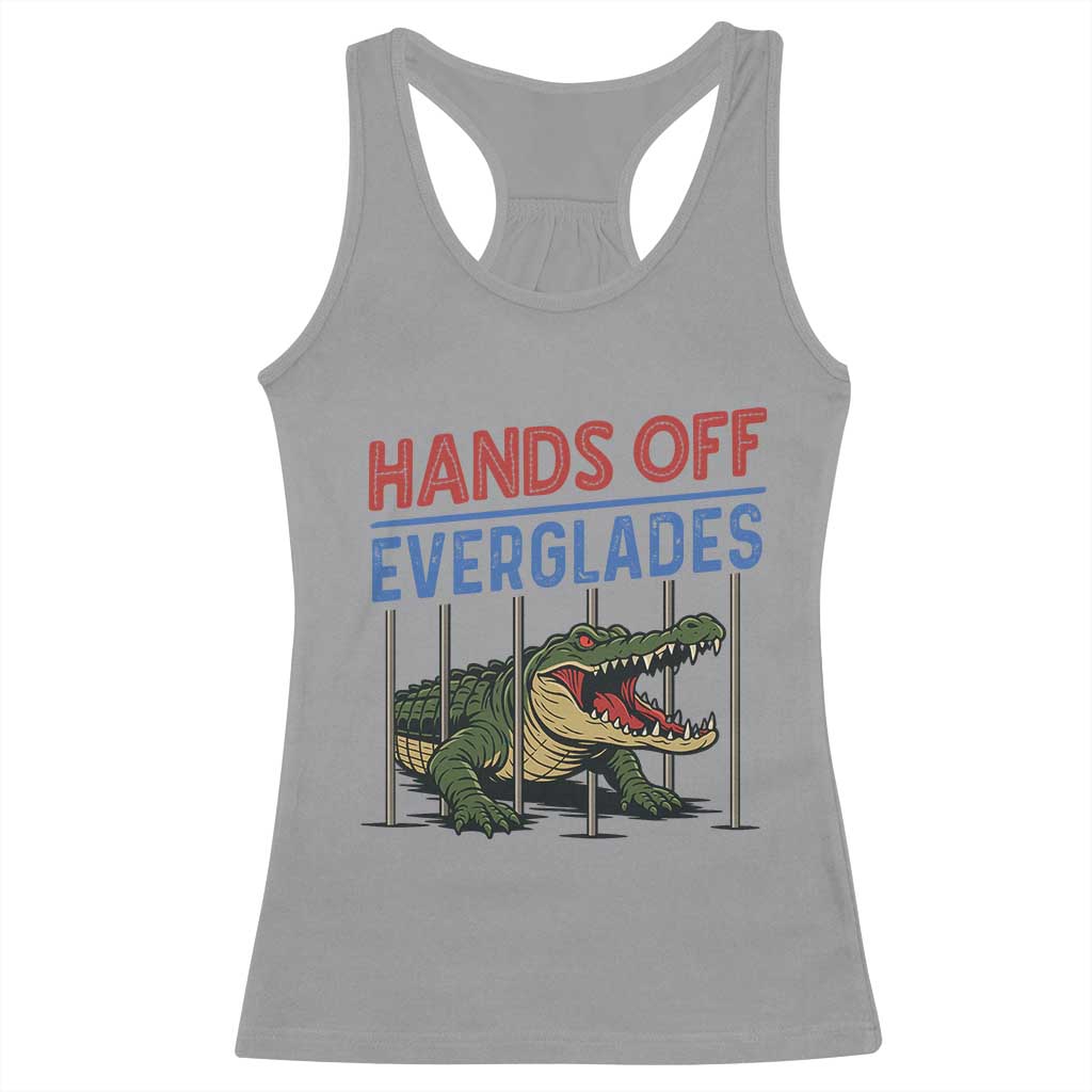 Hands Off Everglades Racerback Tank Top Alligator Protest - Wonder Print Shop
