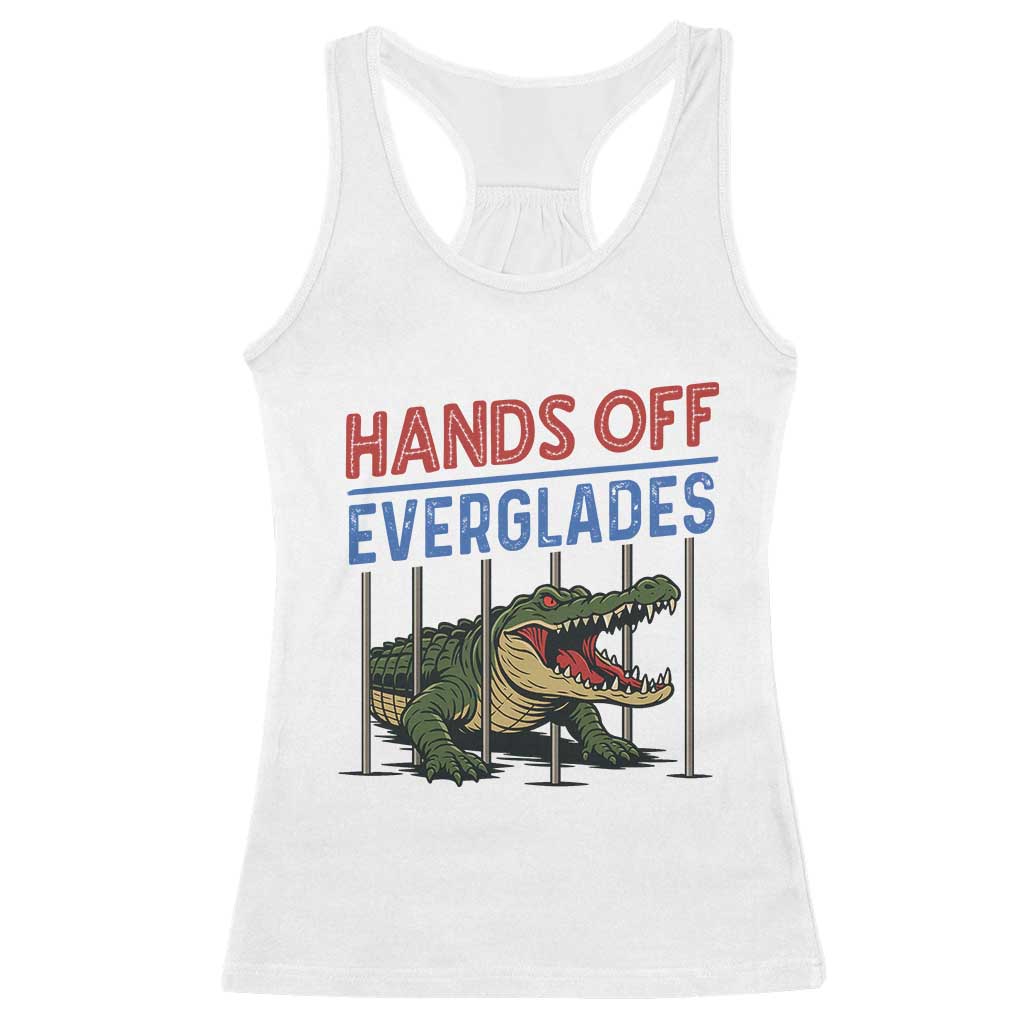 Hands Off Everglades Racerback Tank Top Alligator Protest - Wonder Print Shop