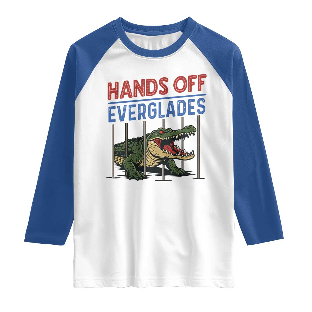 Hands Off Everglades Raglan Shirt Alligator Protest - Wonder Print Shop