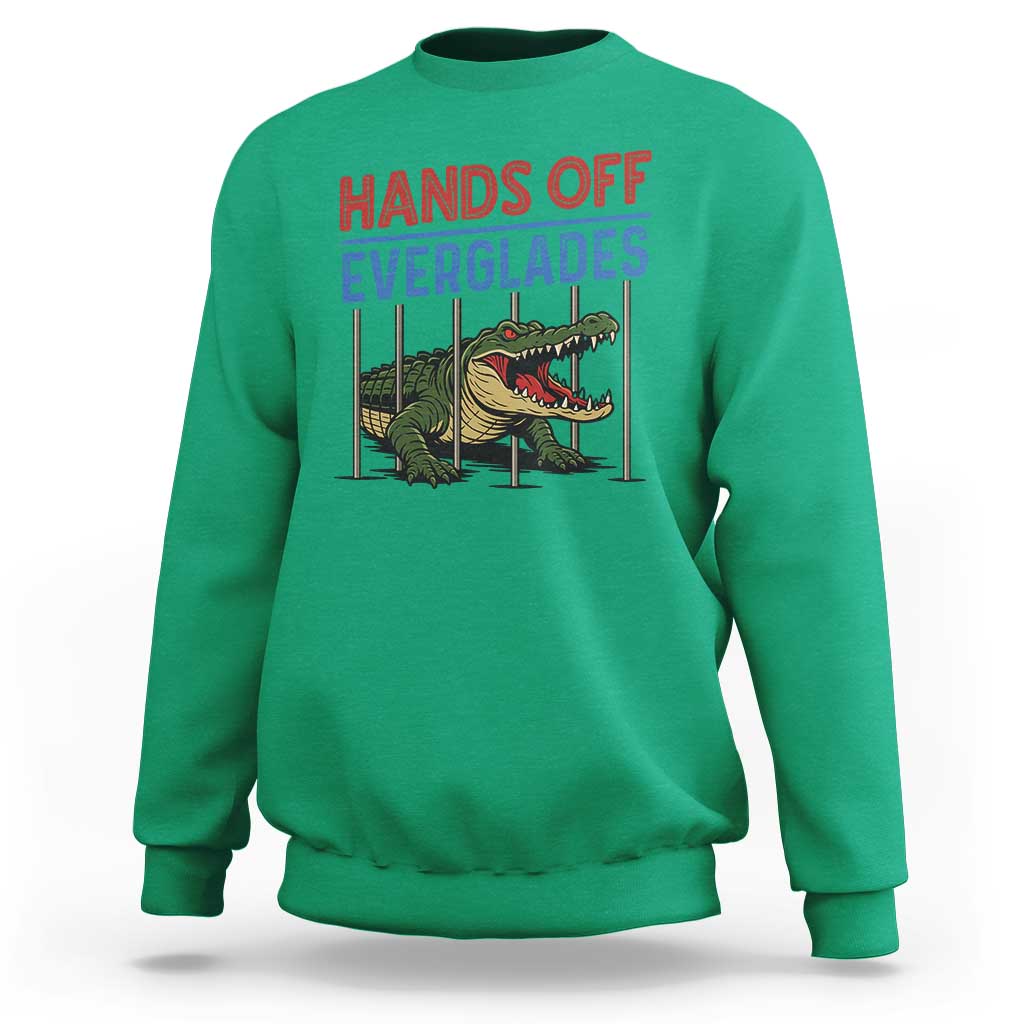 Hands Off Everglades Sweatshirt Alligator Protest - Wonder Print Shop