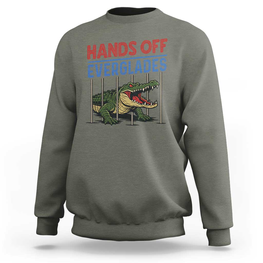 Hands Off Everglades Sweatshirt Alligator Protest - Wonder Print Shop