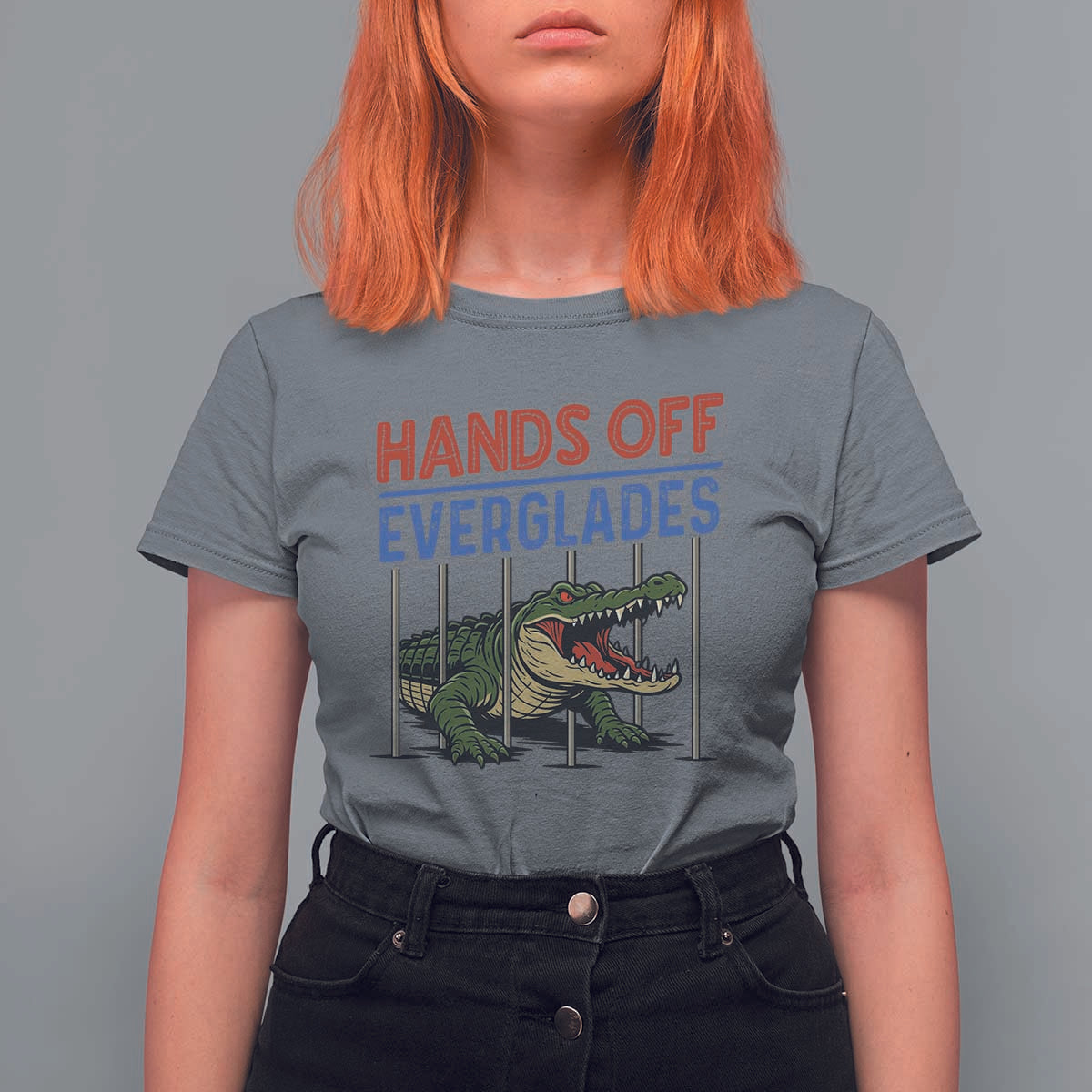 Hands Off Everglades T Shirt For Women Alligator Protest - Wonder Print Shop