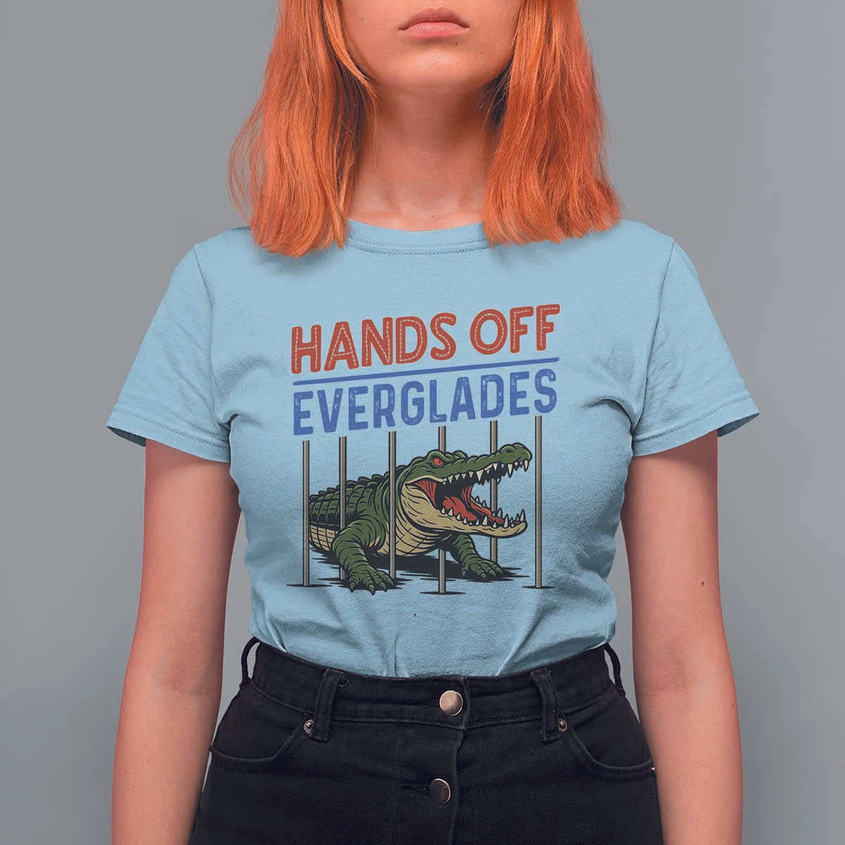 Hands Off Everglades T Shirt For Women Alligator Protest - Wonder Print Shop