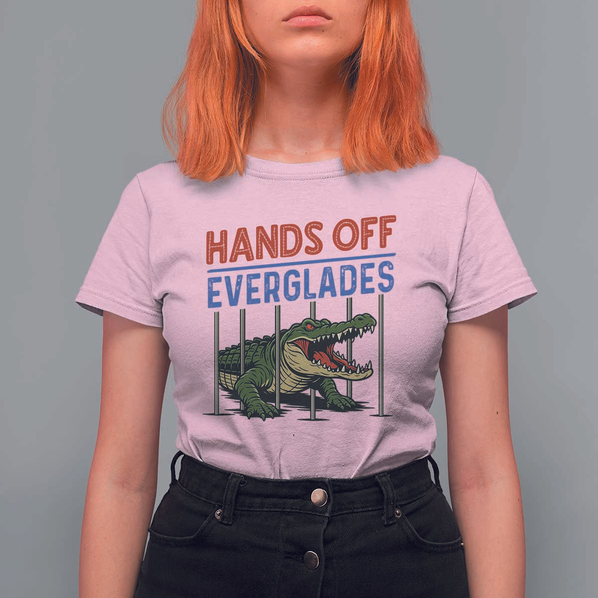 Hands Off Everglades T Shirt For Women Alligator Protest - Wonder Print Shop