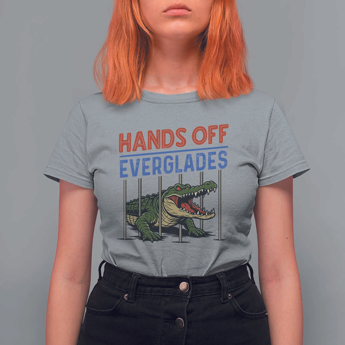 Hands Off Everglades T Shirt For Women Alligator Protest - Wonder Print Shop