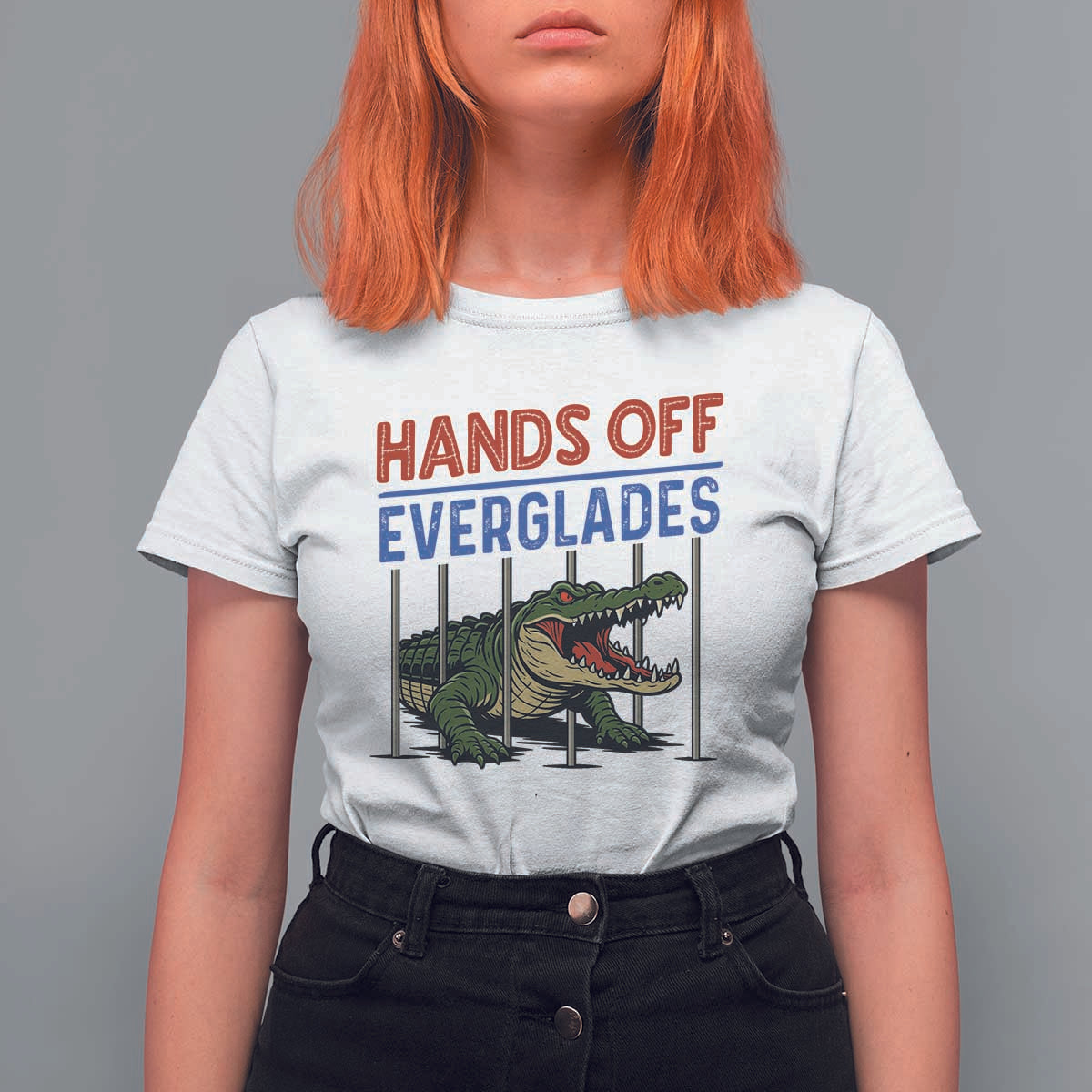Hands Off Everglades T Shirt For Women Alligator Protest - Wonder Print Shop