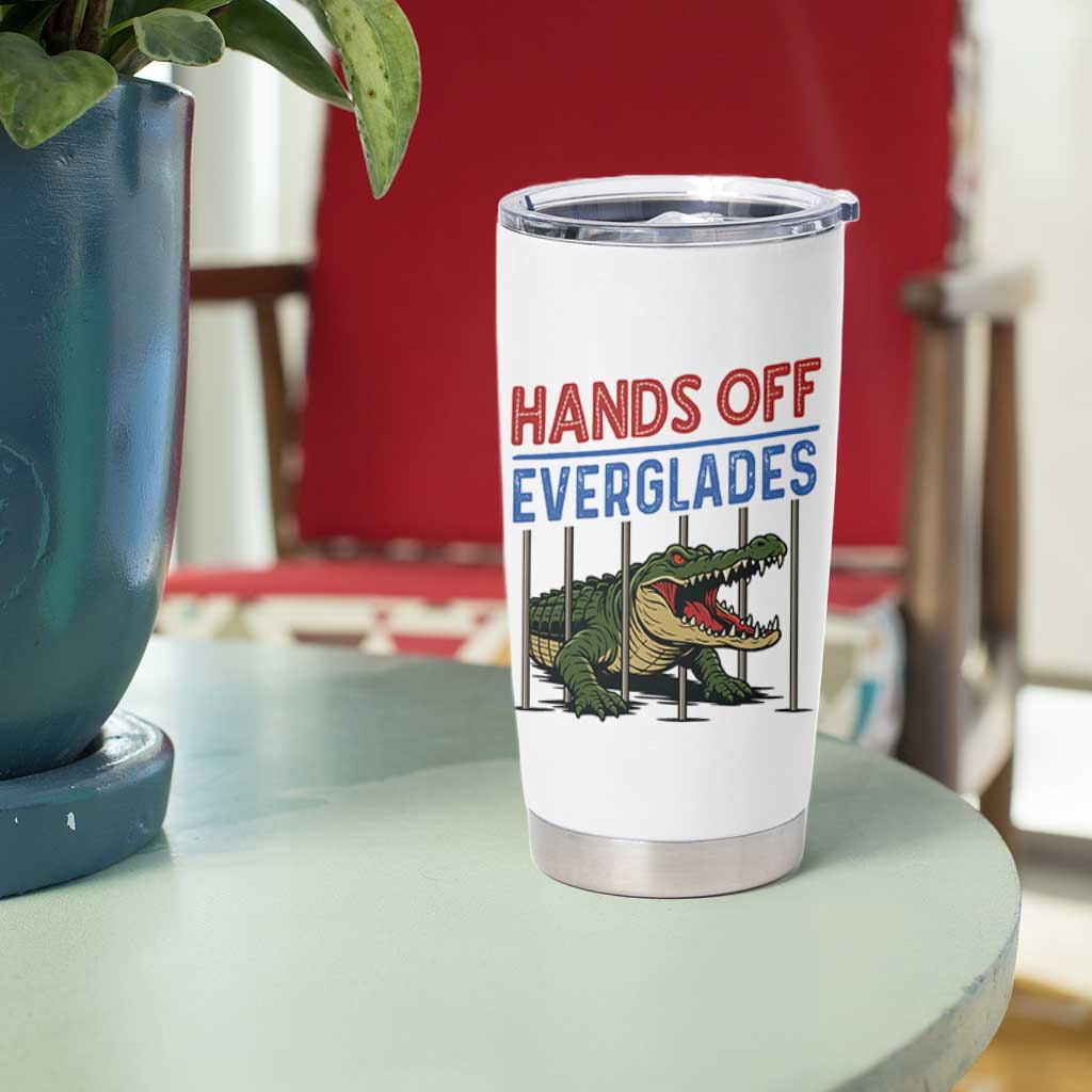 Hands Off Everglades Tumbler Cup Alligator Protest - Wonder Print Shop